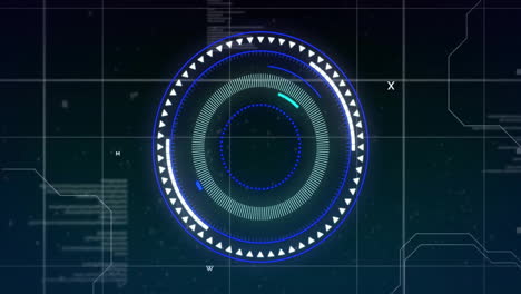 animación del escaneo del alcance sobre el procesamiento de datos