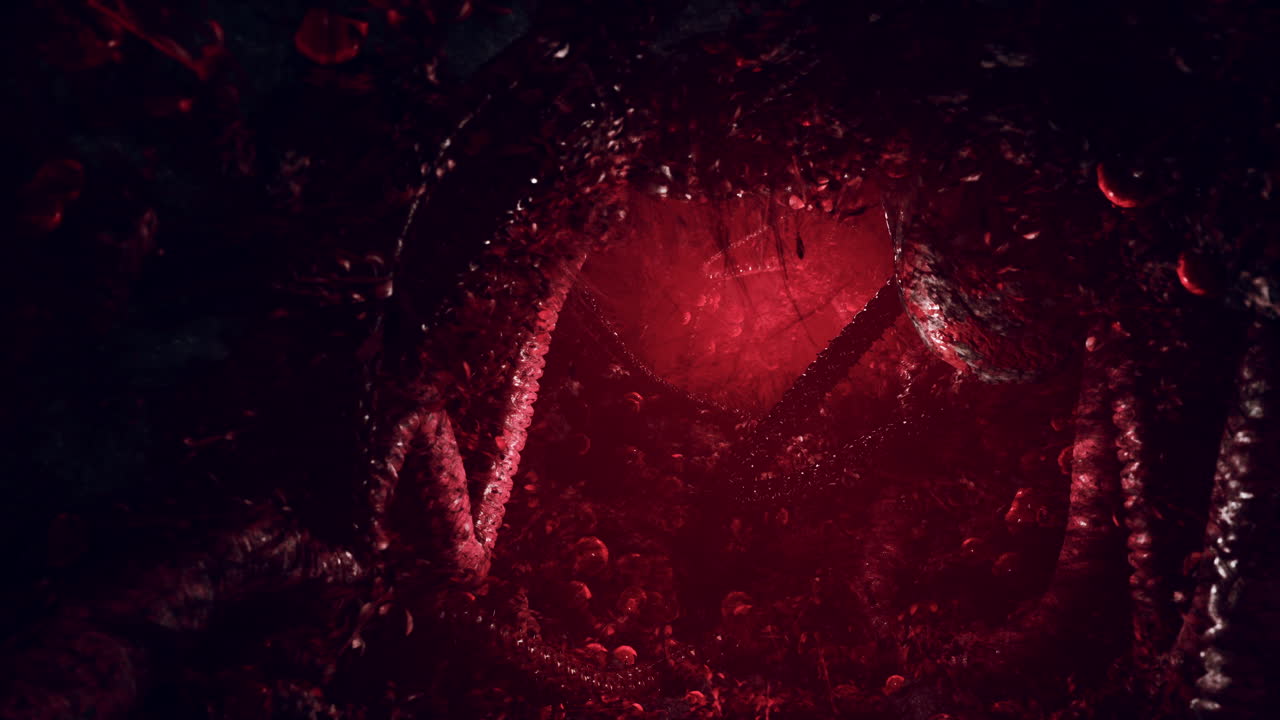 un corazón digital en un charco de sangre