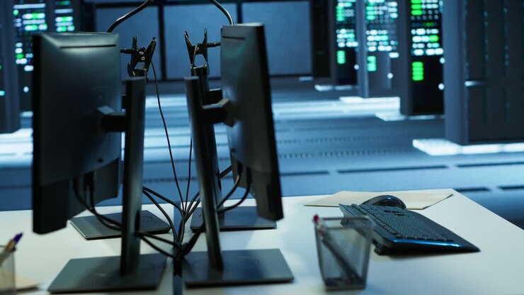 Computers in een serverpark, gebruikt om optimale prestaties te garanderen.