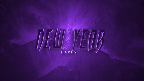 texto de feliz año nuevo monocromático oscuro en degradado púrpura