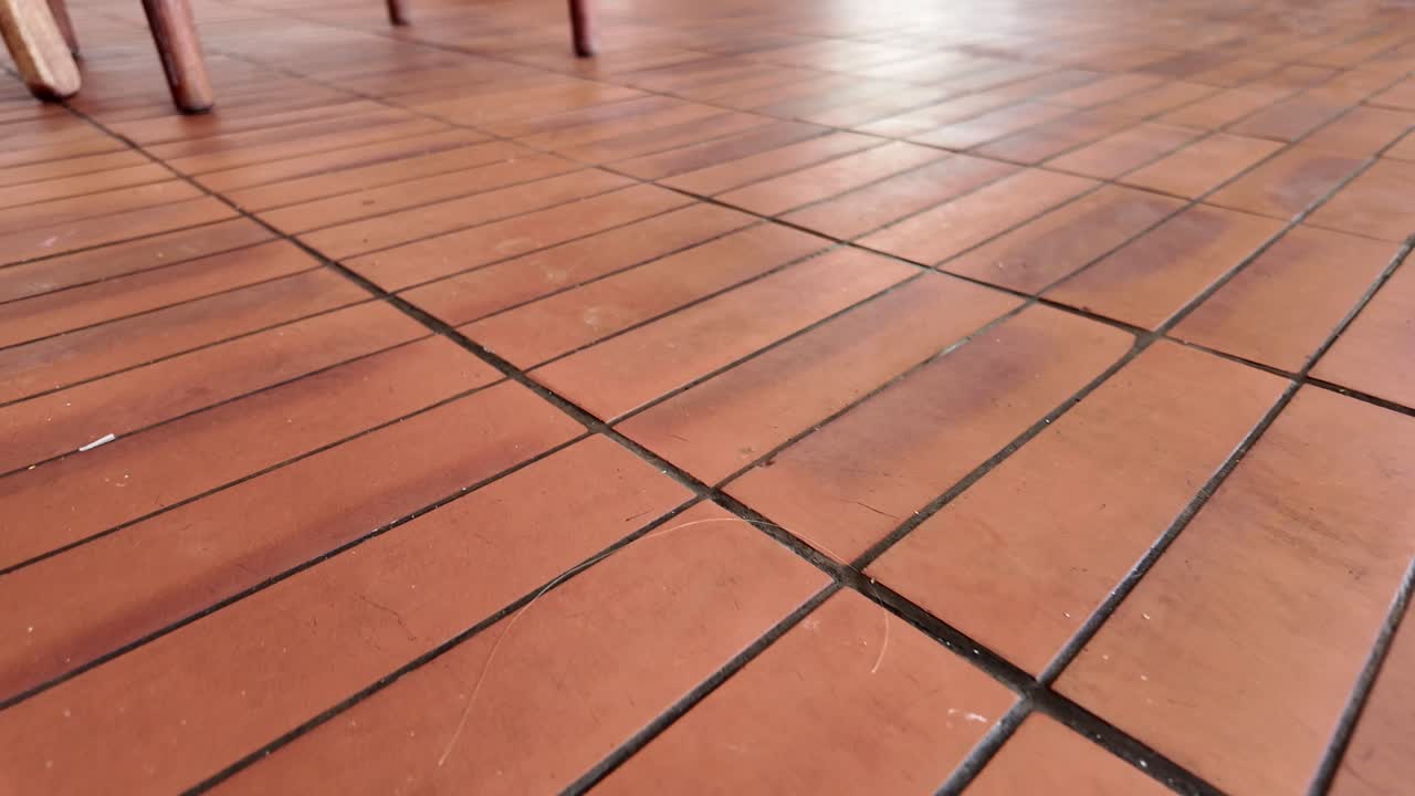 Red Brick Floor Tiles with Furniture