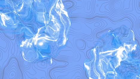 Animation-of-blue-liquid-and-blue-lines-on-purple-background