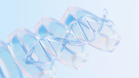 transparent glass dna structure, 3d rendering.