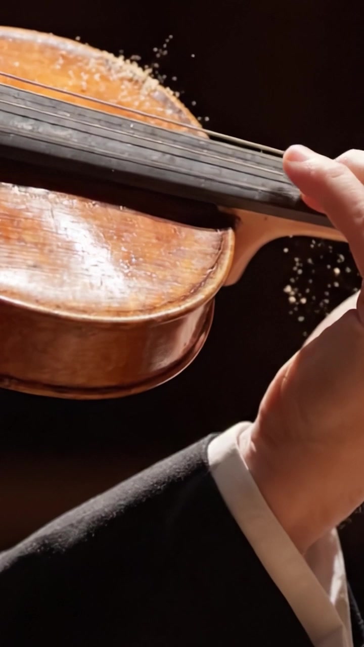 A Close-Up of a Violin Performance Capturing the Artistry and Precision of a Musician's Hand in Motion, Showcasing the Beauty of Instrument and Technique