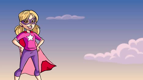 little super girl sky background