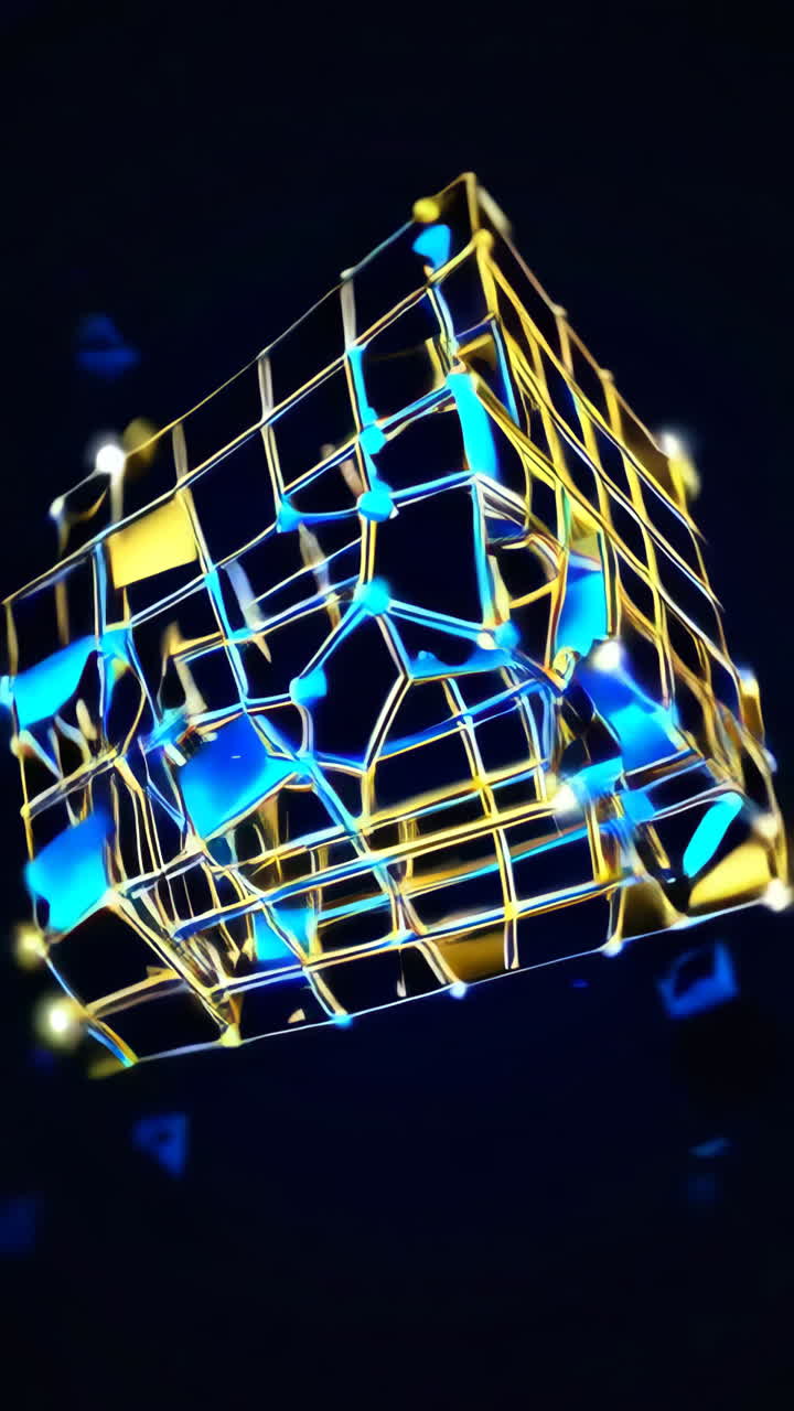 Abstract Glowing Geometric Structure