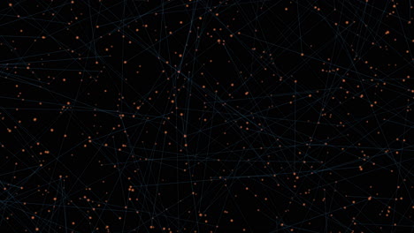 complex network of interconnected lines and dots on black background