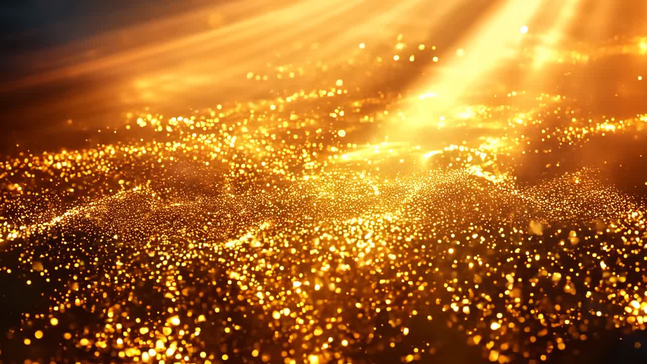 A bright orange background with a lot of sparkles. The sparkles are scattered all over the background and they are reflecting the light. Scene is energetic and lively