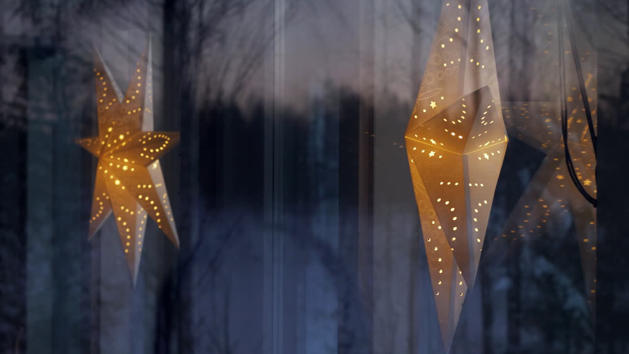 Elegant home decoration in december winter darkness