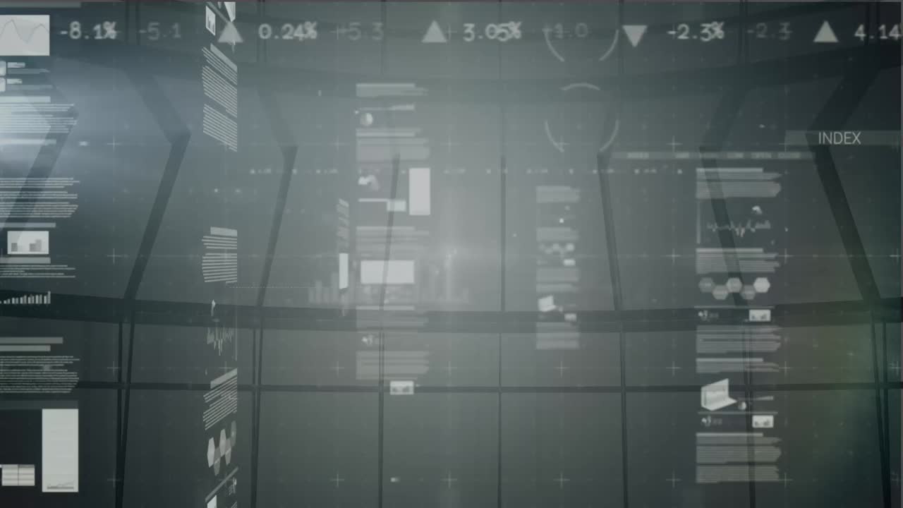 animación del procesamiento de datos financieros a través de ventanas