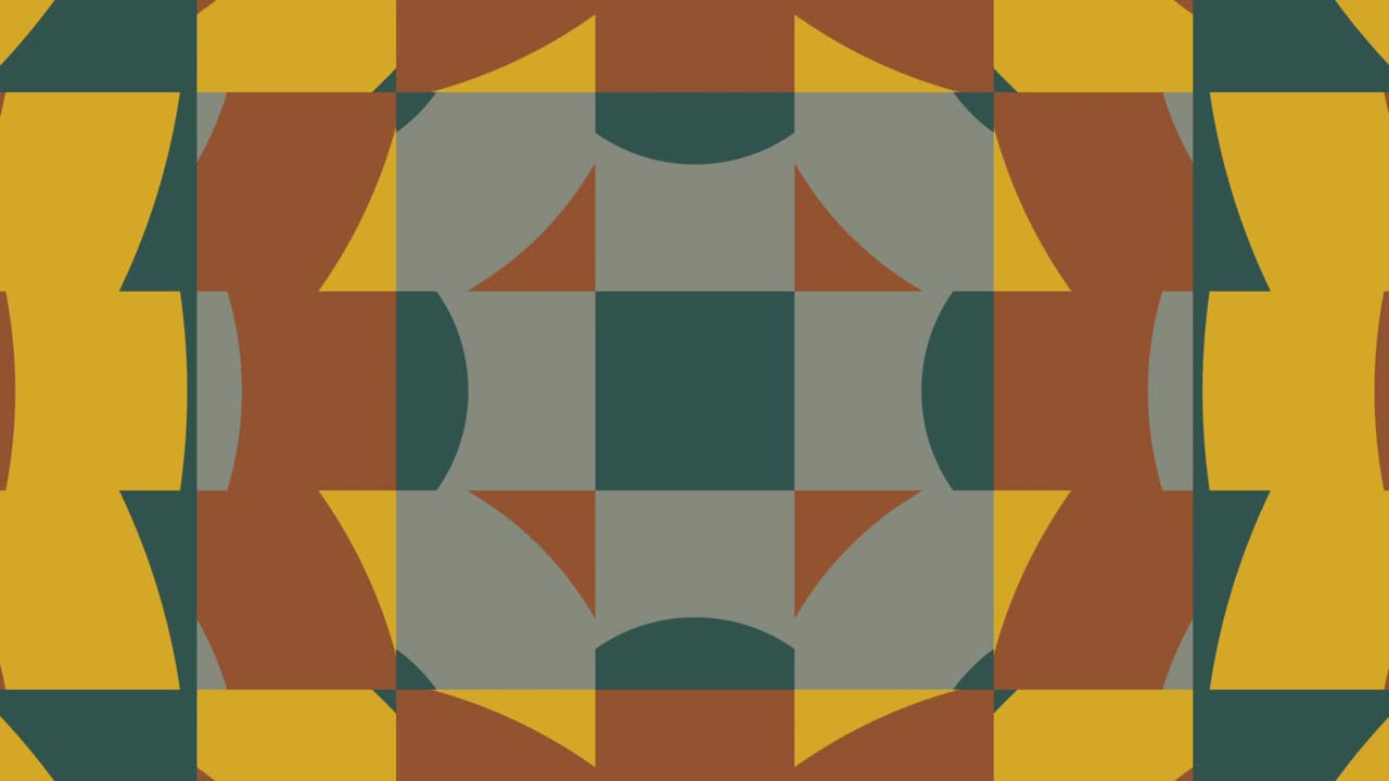 fondo gráfico de movimiento geométrico mínimo. azulejos abstractos en variación de paleta multicolor de moda. animación de bucle sin costuras con formas básicas