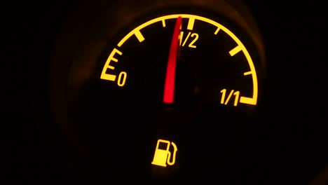 fuel gauge. needle moving