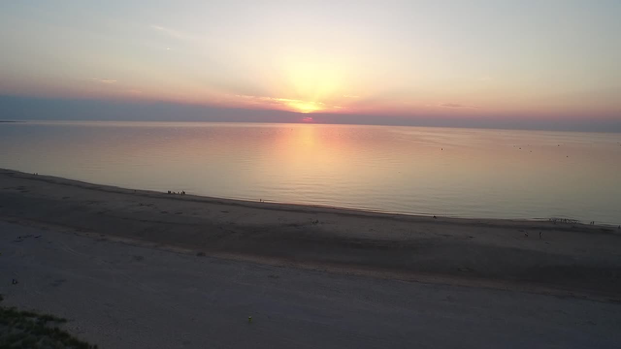 Sunset over the Sea at the Beach