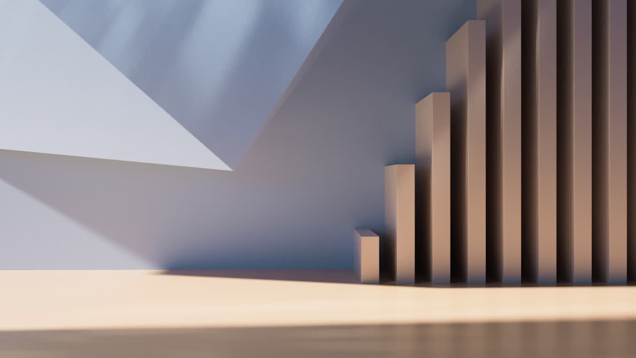 3d 렌더링의 기하학적 구조를 가진 빈 건물 구조