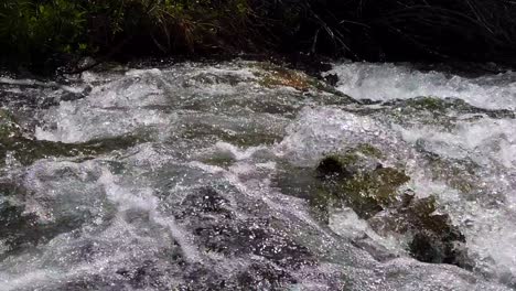 fast flowing river water over rocks