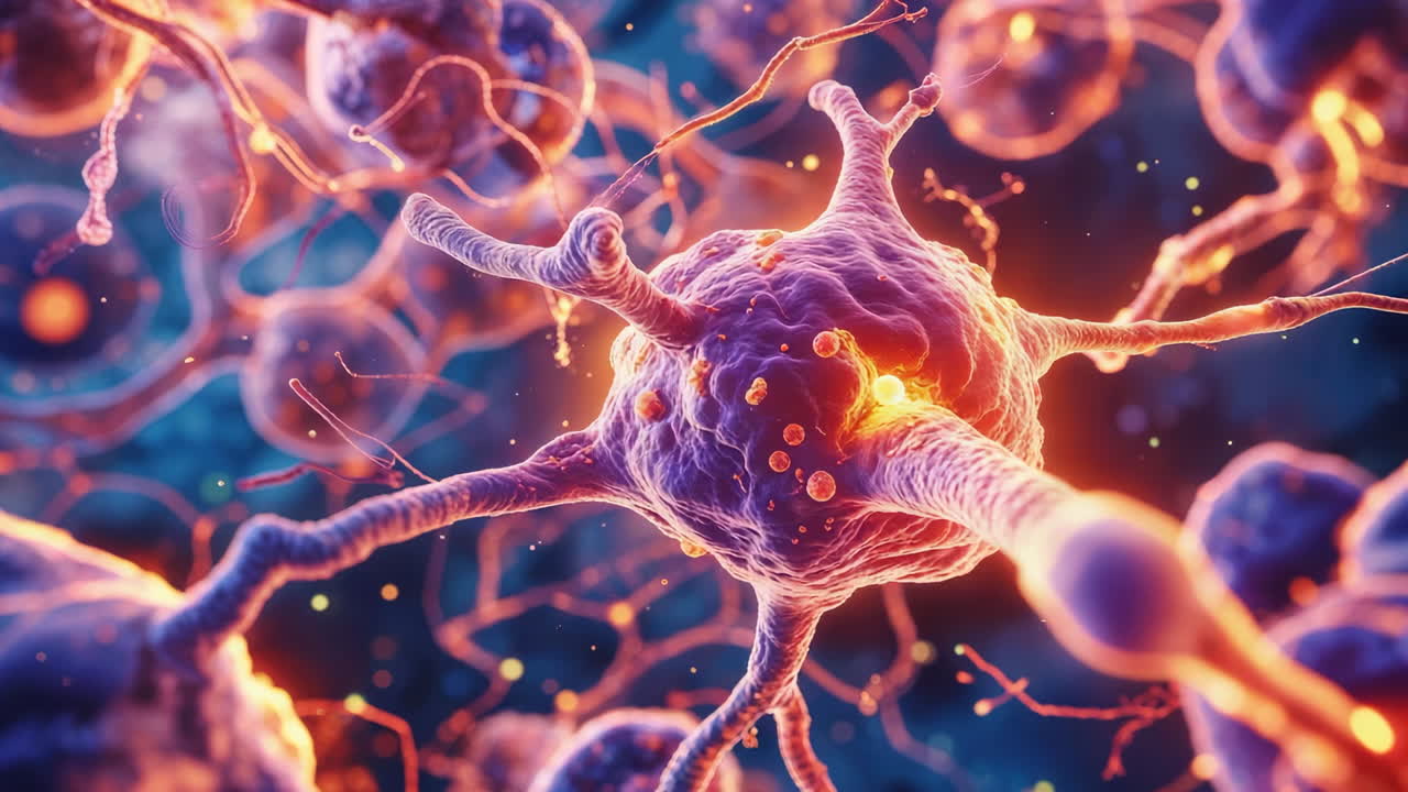 Microscopic View of Neurons in the Nervous System