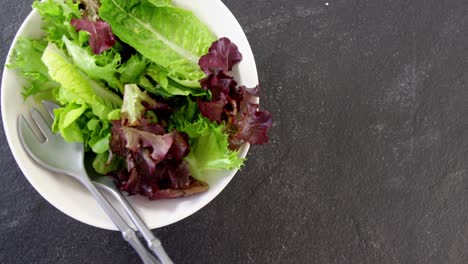 primer plano de lechuga en un tazón