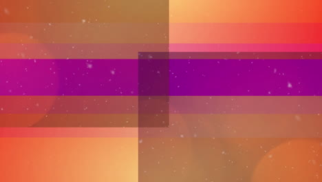 animación de puntos de luces en un fondo geométrico rosa y naranja