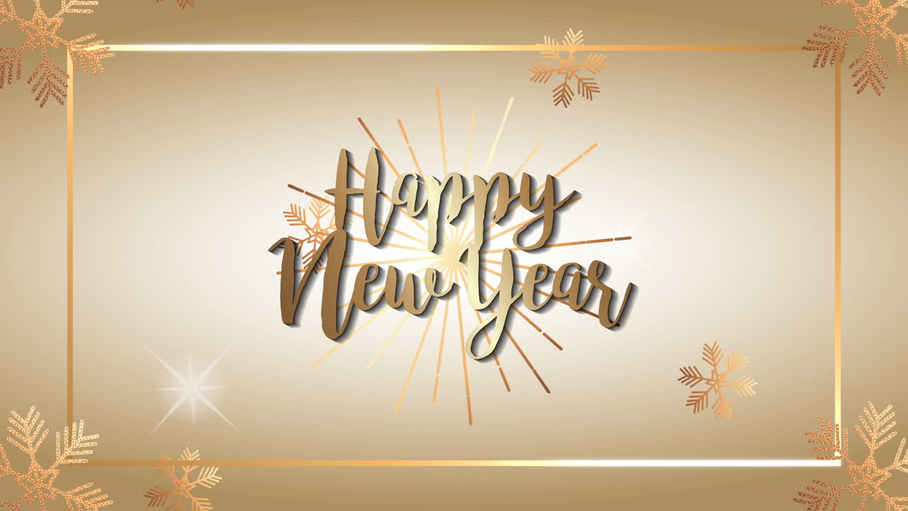 feliz año nuevo animación con caligrafía