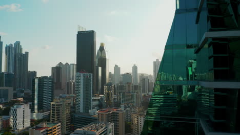 high-rise corporate buildings with contemporary architectural structure in panama city, panama, central america