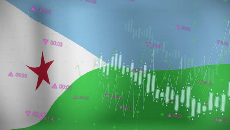 Animación-De-Datos-De-Procesamiento-De-Gráficos-Sobre-La-Bandera-De-Yibuti.