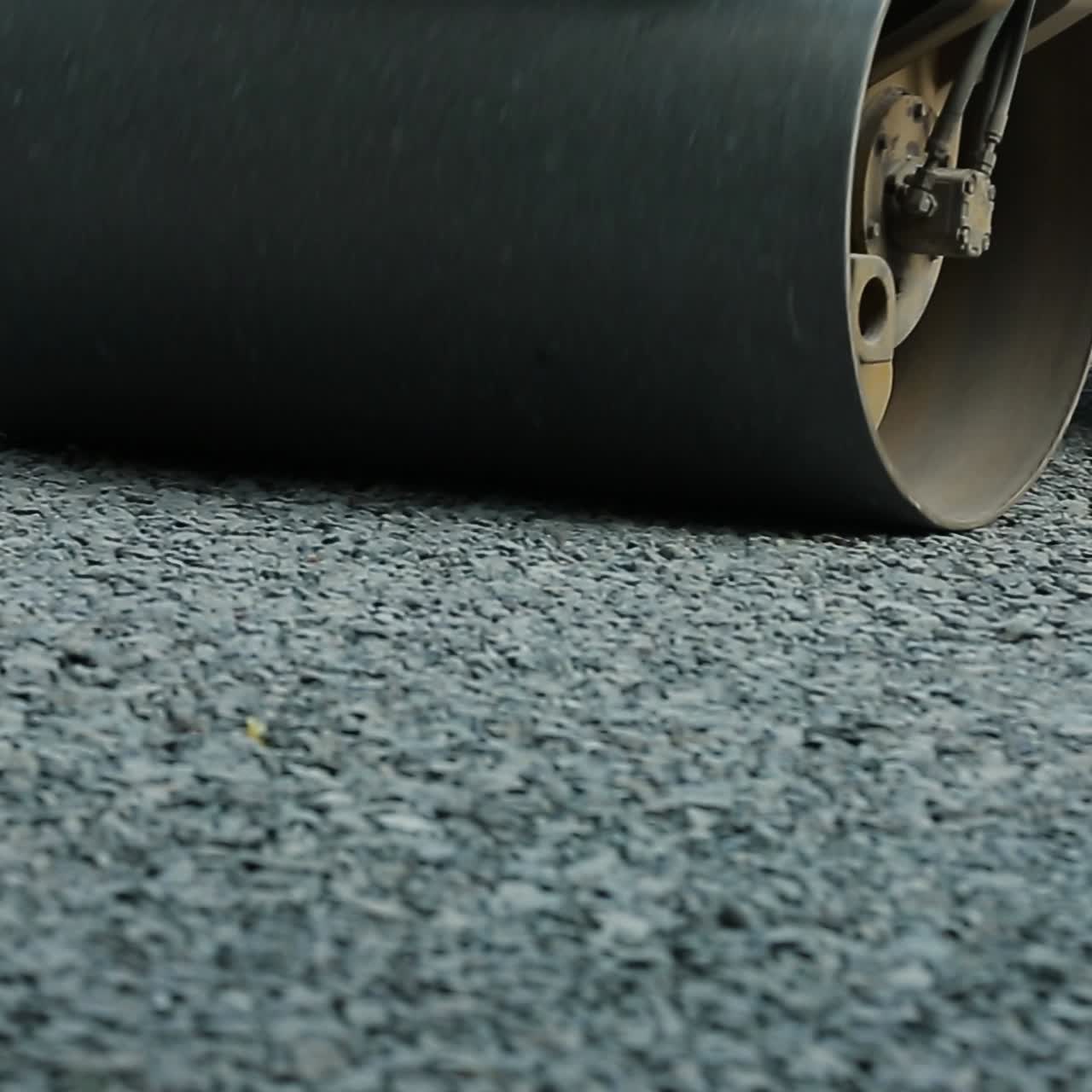 Road Roller Working On Road