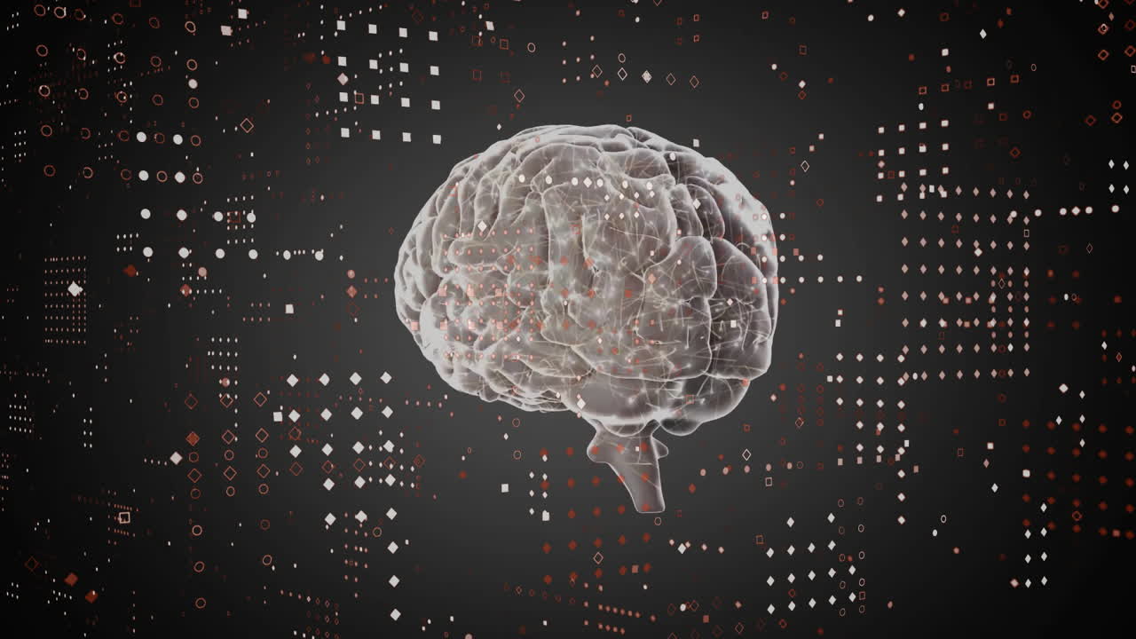 Animation of digital brain over data processing