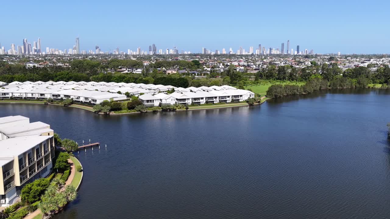 Cityscape View from Waterfront Residential Area
