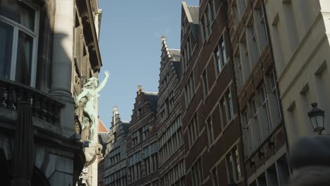 old belgian buildings with rooftop steam alley in antwerp 4k 60p