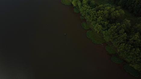 Aerial-View-Of-Lake-Dardanelle-With-Green-Foliage-At-Spadra-Park-In-Clarksville,-Arkansas,-USA