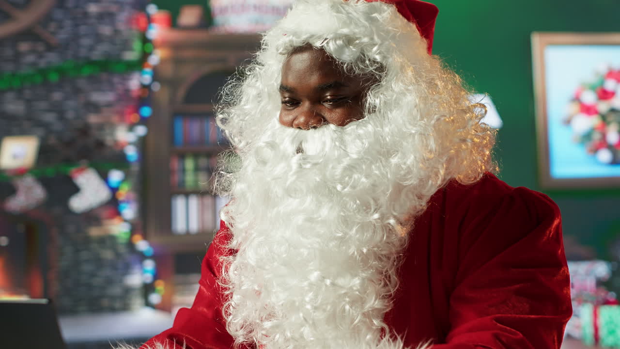 African American Santa Claus at Christmas