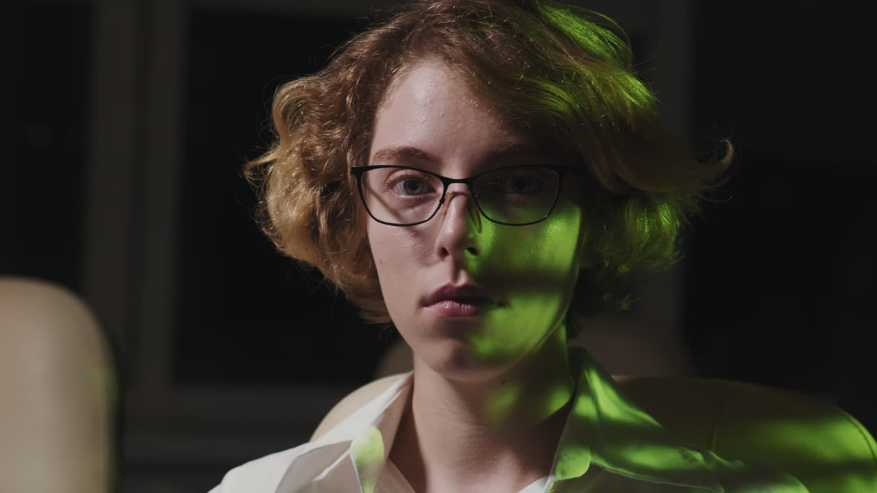 Woman Staying Late In Office