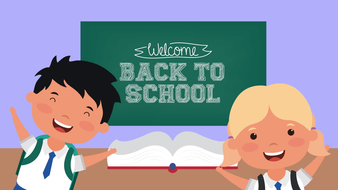 back to school season with little kids and chalkboard