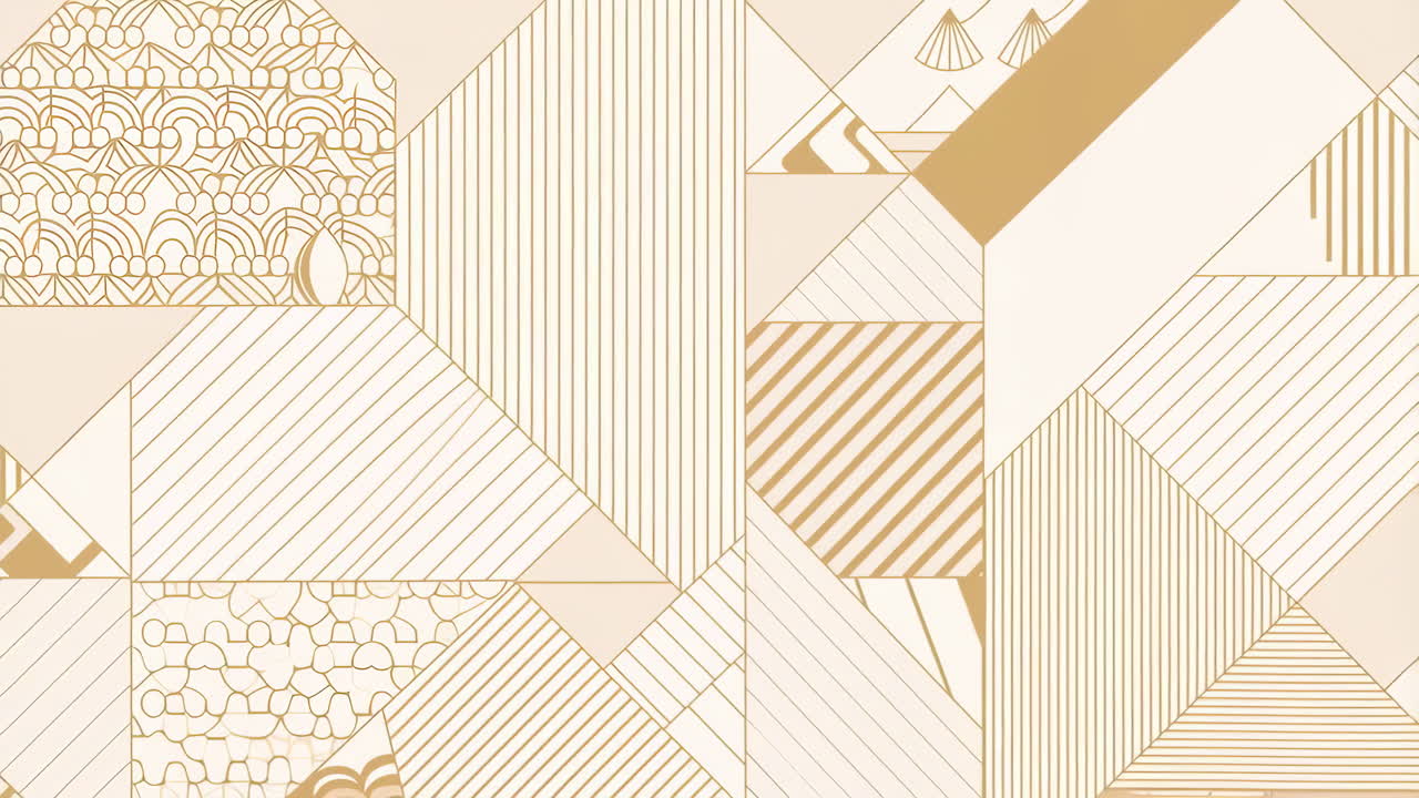 Abstract Geometric Pattern in Gold and Beige