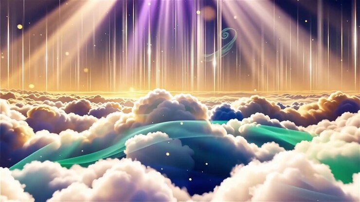 Christian Heavenly Light Worship Background