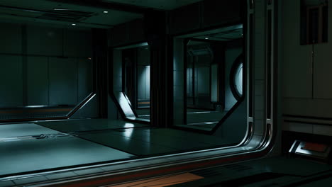 canales metálicos de ciencia ficción en naves espaciales