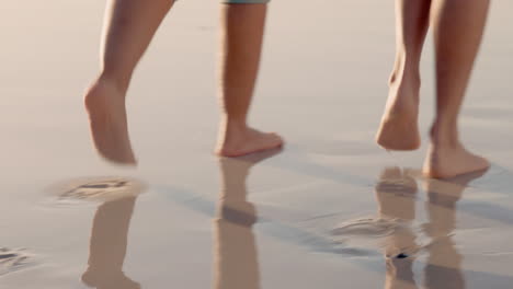 couple feet, walking and beach sand steps