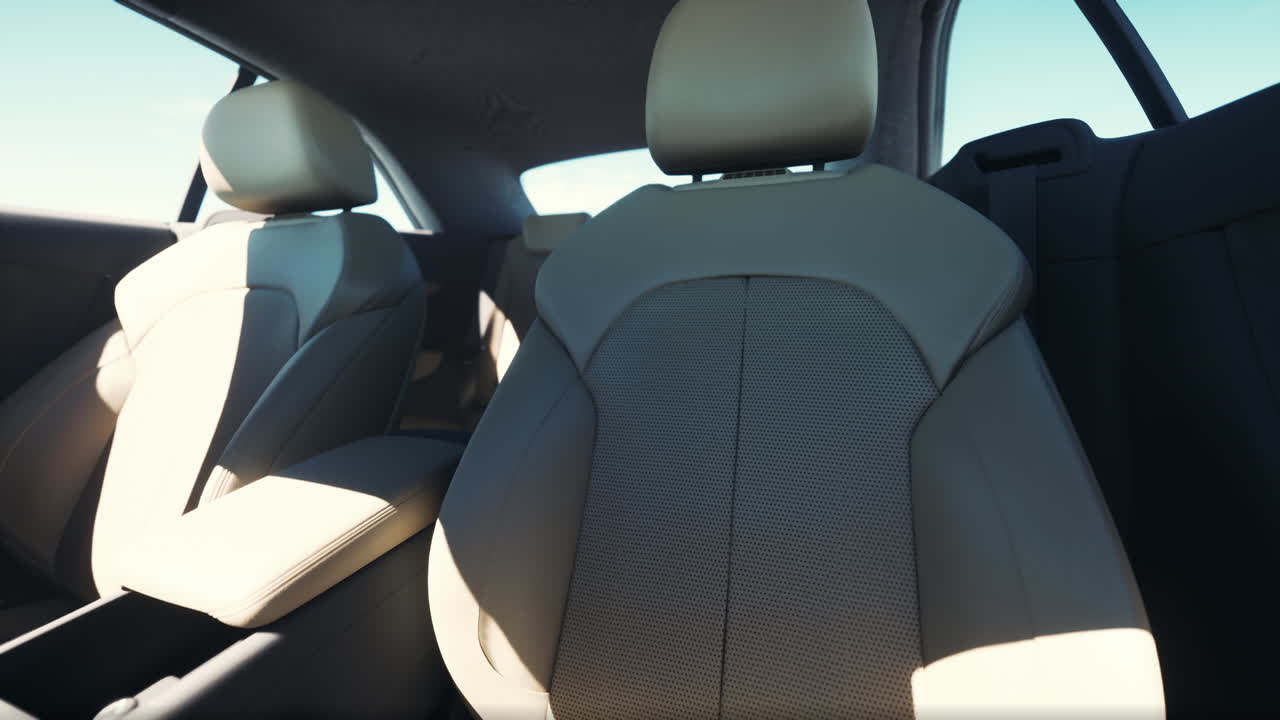 interior de automóvil de cuero beige