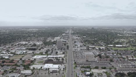 Imágenes-De-Drones-En-Un-Día-Nublado-En-Nolana-Y-10th-Street-North-Mcallen,-Texas