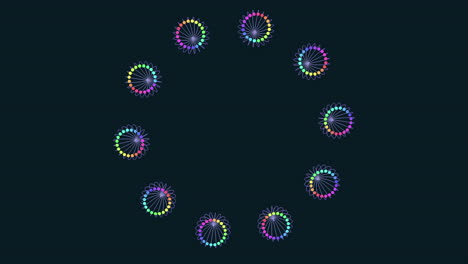 Rainbow circle built from colorful circles abstract art composition