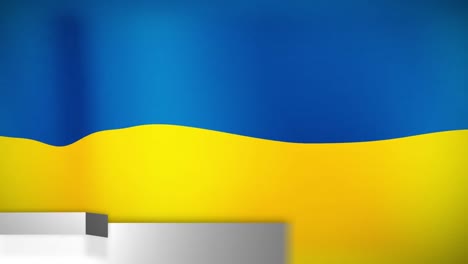 Animation-Des-Globus-Und-Fake-News-über-Der-Flagge-Der-Ukraine