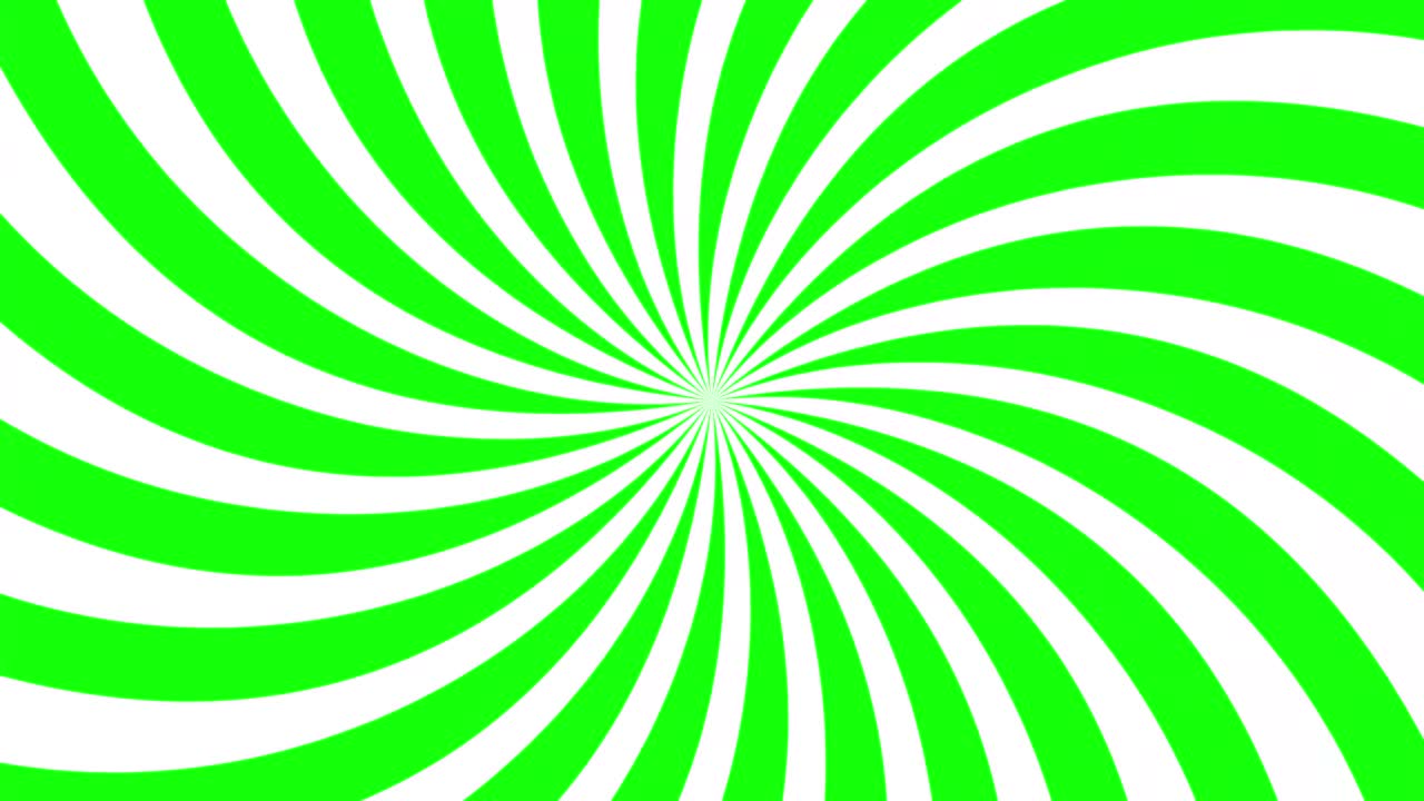 animación giratoria de rayos en espiral (4k) | fondo verde para el uso de la tecla de croma
