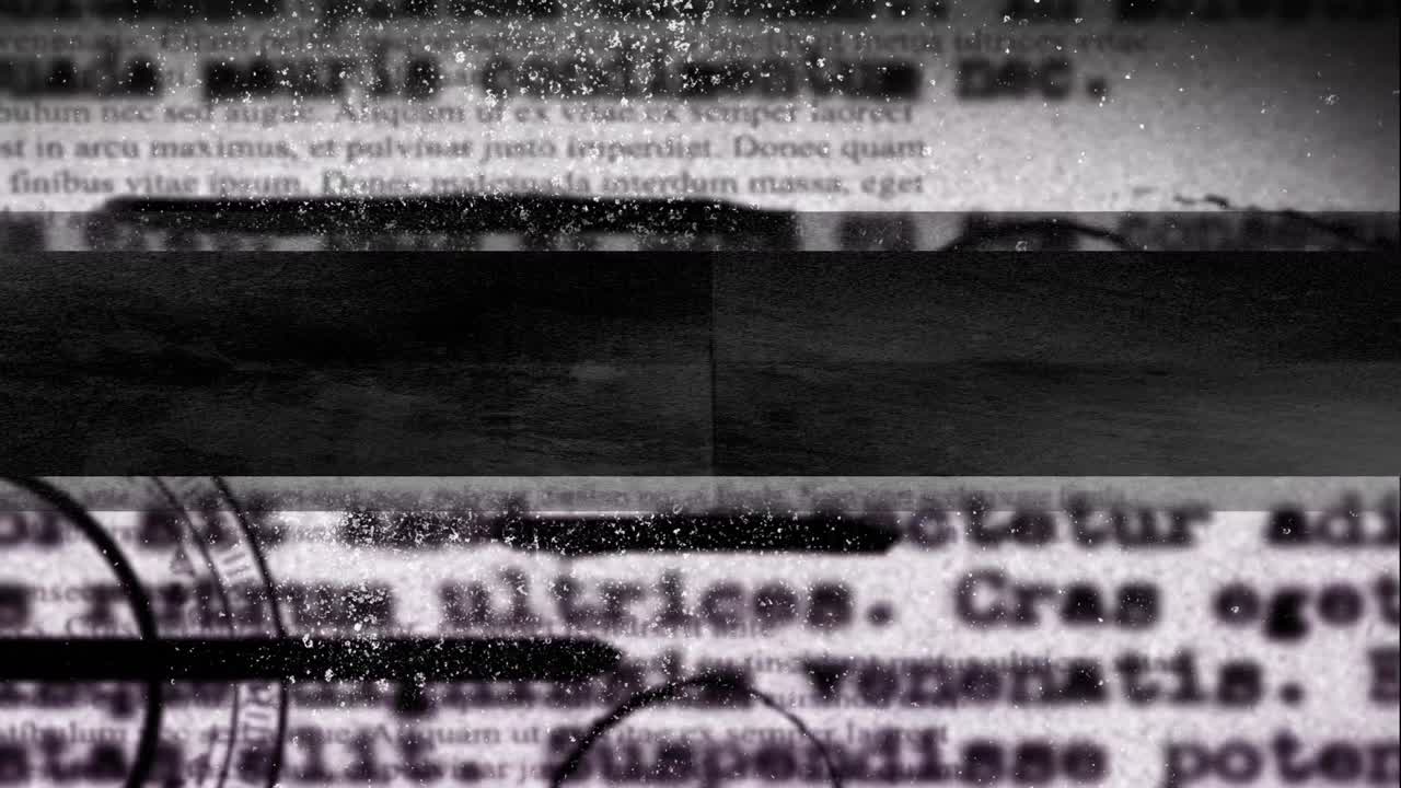 animación de formas negras sobre el texto