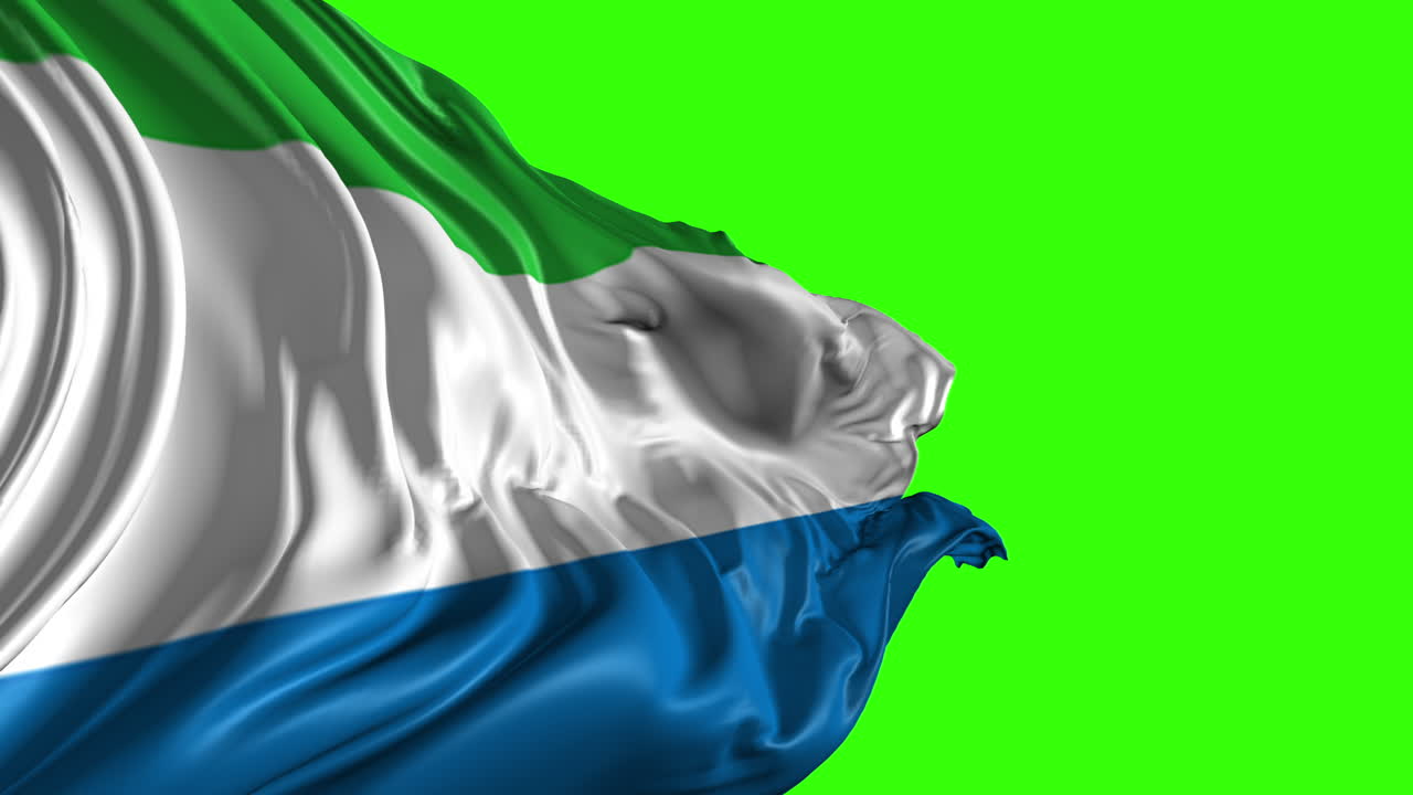 Sierra Leone flag on green screen