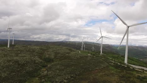 wind power plant at the sky background