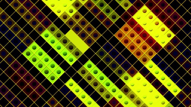Disegno geometrico astratto con colori al neon