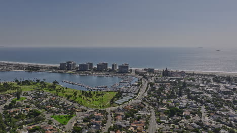 san diego california aerial v60 flyover coronado neighborhood capturing glorietta bay marina and condominium complex with pacific ocean views on a sunny day - shot with mavic 3 cine - september 2022