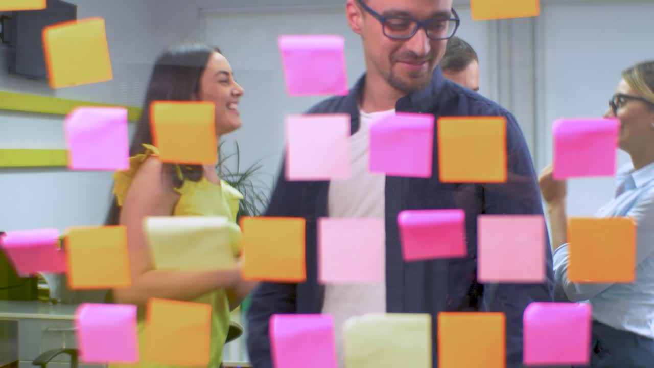 Brainstorming Session with Sticky Notes