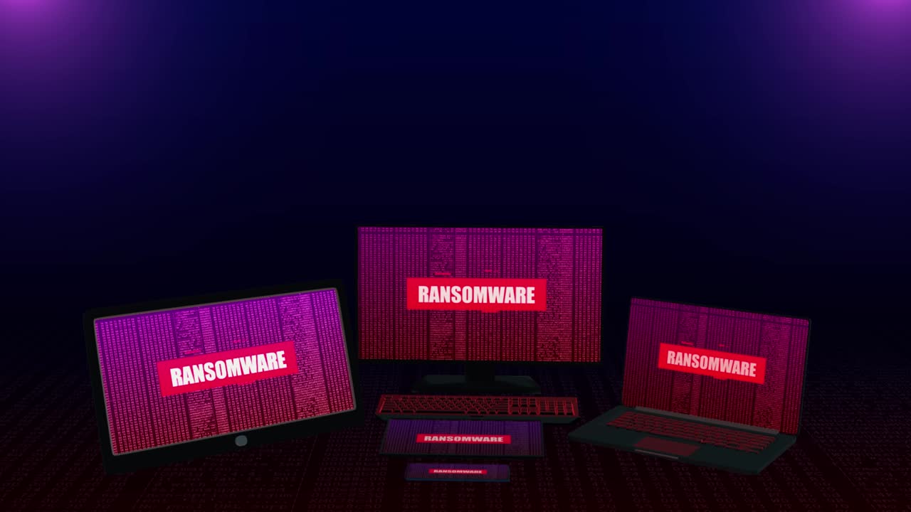 cybercrime and hacking big data servers security system on computer Loop Animation.