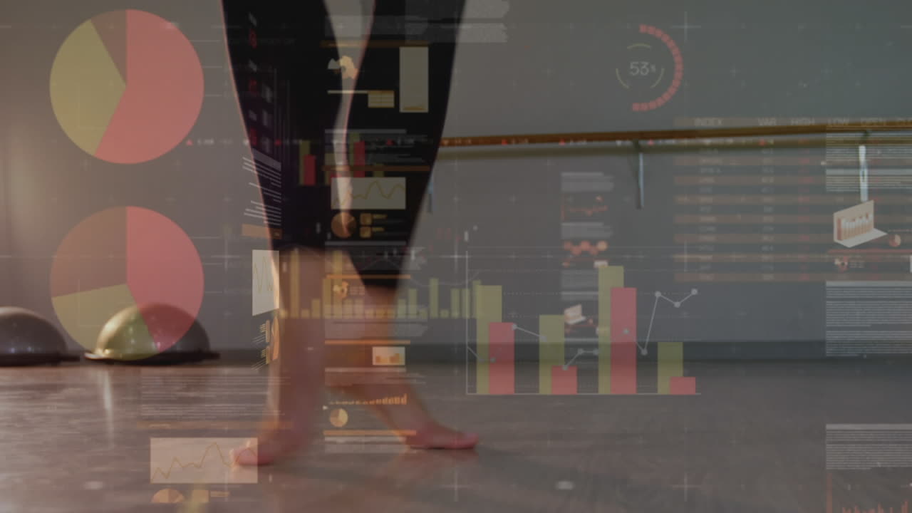 운동 발레리나에 대한 통계의 애니메이션